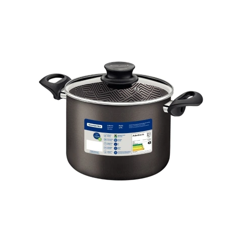 Caldeirão Tramontina Paris Antiaderente Starflon Max Tampa De Vidro 16 Cm 2 1 L Chumbo