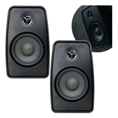 Caixas Acústica Som Ambiente Leson 70w Rms Suporte Preto