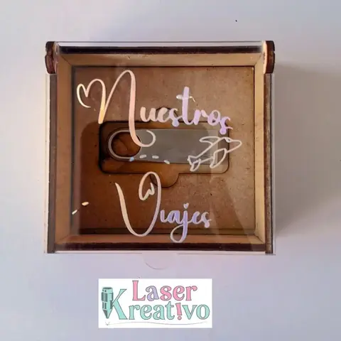 Caja Guardar para USB en Triplay Natural 3 MM (7 x 7 cm)