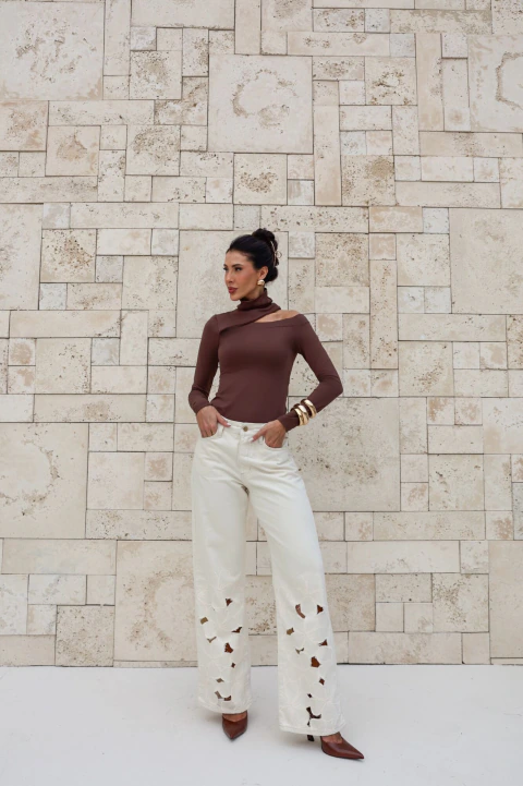Blusa Anna Gola Lata Recorte Ombro