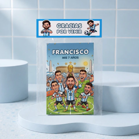 10 Mini Libritos para Colorear Souvenir Selección Argentina Personalizados