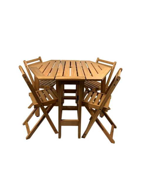 Mesa Hexagonal De Madera Con Sillas Tromen 95-023-157