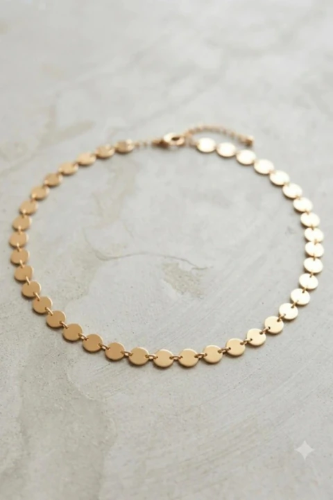 Choker Discos Shine- Banhado a ouro