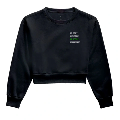 Cropped Moletom - we don't withdraw. we refine. - comprar online