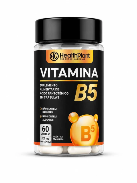 Vitamina B5 - 60 Cápsulas Sem Sabor