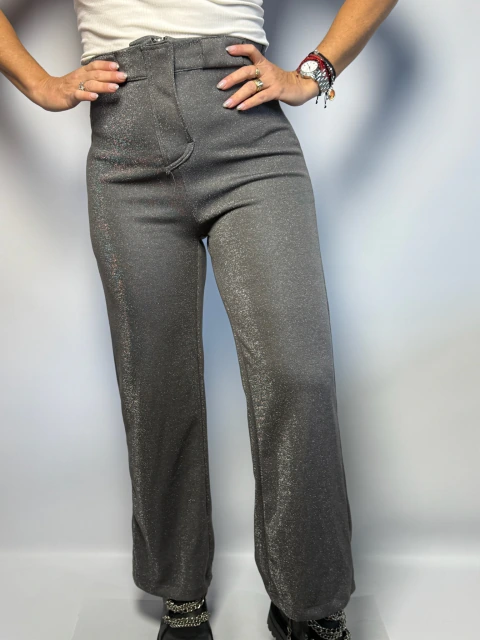 Pantalón Marimba lurex plateado
