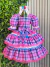 Vestido Infantil Junino Caipira Arraiá Rosa Xadrez Colorido na internet