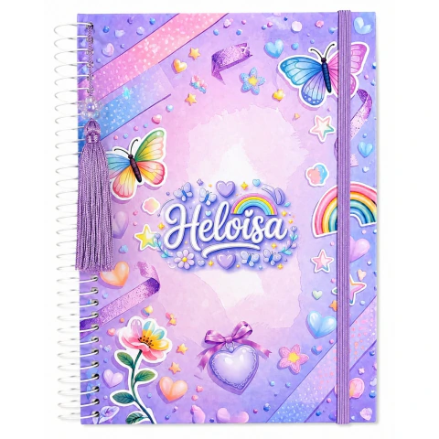 Caderno Personalizado - Meu Mundo Encartado - Lilás