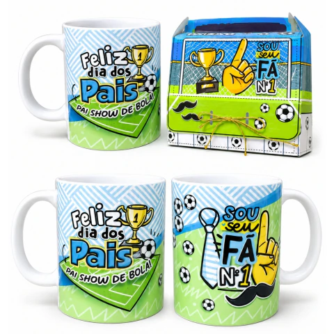 Caneca com Embalagem Maleta - Dia dos Pais - PAI SHOW DE BOLA