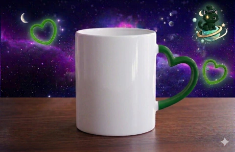 Caneca Personalizável com Alça de Coração na internet