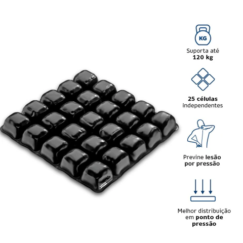 Almofada Cadeira Rodas Inflável Airbasic Cor Preto 41 X 46cm