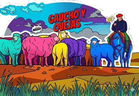Sticker digital Gauchos y Ovejas