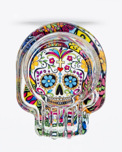 Cenicero De Vidrio Blunt Rey Calavera Catrina