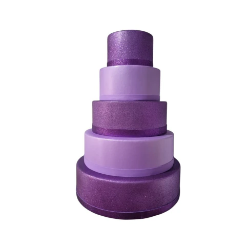 Bolo Fake 5 Andares Para Decorar Glitter (15, 20, 25, 30 e 35x10)