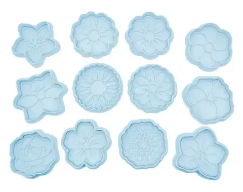 Pack de Cortantes y sellos de flores II x 12 unidades