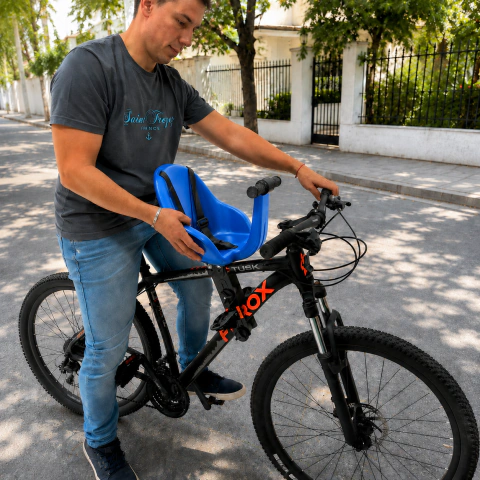 Silla Infantil Delantera Reforzada para Bicicleta + Pedalines