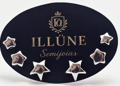 Brinco Trio Estrela lisa - Illune Semijoias 