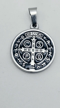 Pingente São Bento Aço/Betume 23.4mm - comprar online