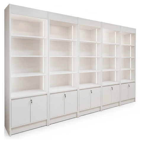 Vitrina con repisas sin puertas