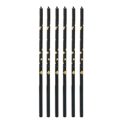 VELA PALITO PRETA COM DOURADO