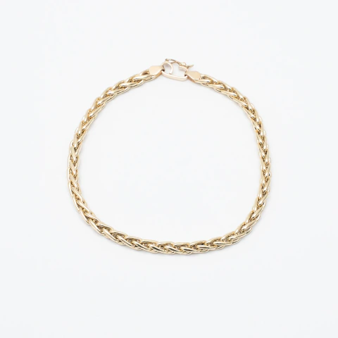 Pulseira Elo Palmeira Ouro Amarelo 10k