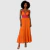 Vestido Longo Laranja com Renda
