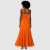 Vestido Longo Laranja com Renda - comprar online