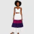 Conjunto Cropped e Saia Longa em Camadas Color Block