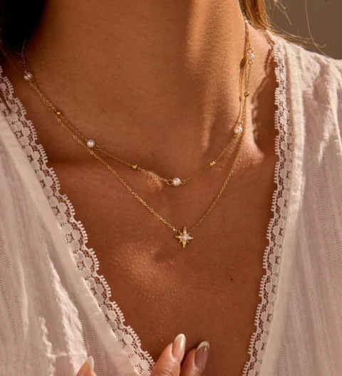 Collar Satellite Bead · Dorado