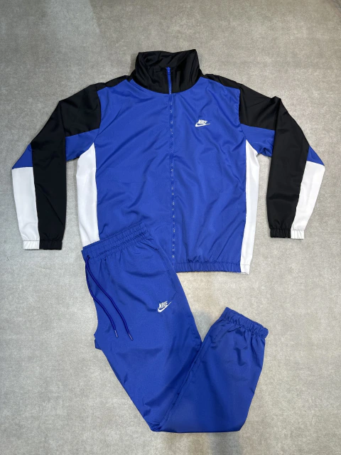 Conjunto Nike Tactel - Azul Royal C/ Detalhes Preto e Azul