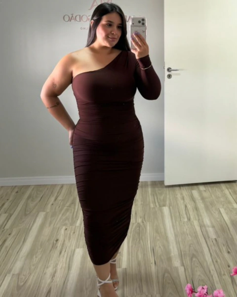 Vestido Pérola - Midi Longo Franzido