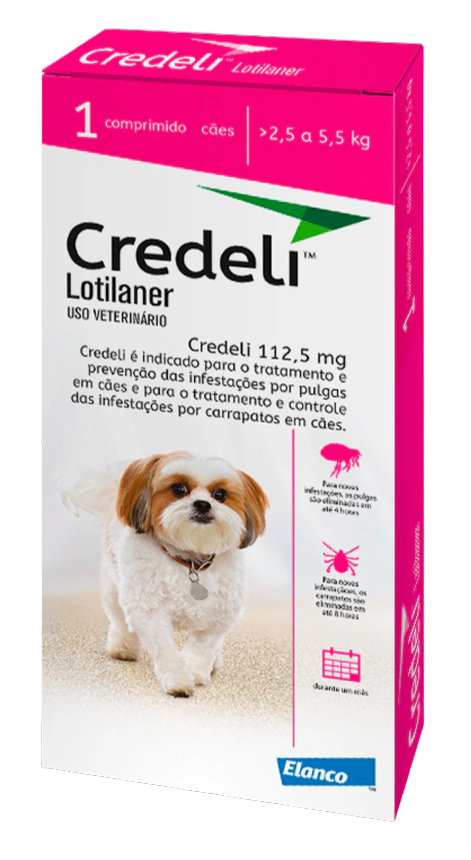 Antipulgas Credeli 112,5mg Cães 2,5 a 5,5kg 1 comprimidos