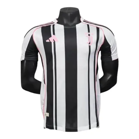 Camisa Juventus I 25/26 - Jogador Adidas Masculina - Preta e branca com detalhes em rosa - comprar online