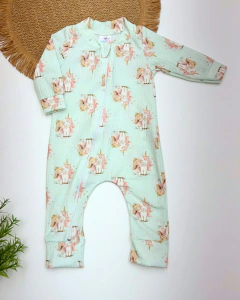 Macacão Bebê Canelado Estampado Reino Encantado