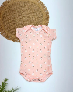 Body Canelado Avulso Bebê Estampado Florzinha