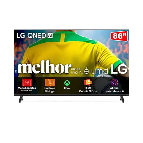 Smart TV 4K 86 Polegadas LG QNED73 webOS 25 Google Cast 86QNED73ASA