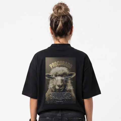 Camiseta Oversized Procurado Ovelha Perdida Feminina