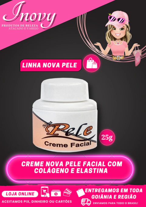 Creme Facial Nova Pele Com Colágeno e Elastina