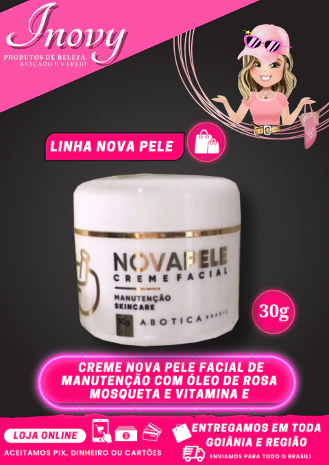 Creme Nova Pele Facial De Manutenção Com Óleo De Rosa Mosqueta e Vitamina E
