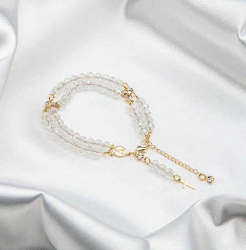 Pulseira Terço de Cristal com Strass - NSA