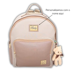 Kit Maternidade Personalizado com Bolsa, Mochila e Trocador - Linha Coffee