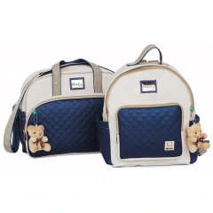 Kit Maternidade Personalizado com Bolsa Grande, Mochila Trocador - Linha Elegance