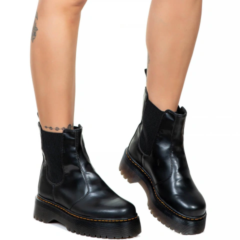 Bota Chelsea Clássico Estilo Inglês Preto - comprar online