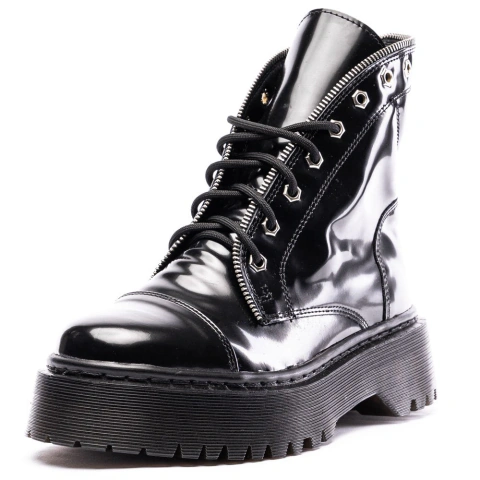 Coturno Estilo Inglês Milano Verniz Preto - ESTILO VEGGIE