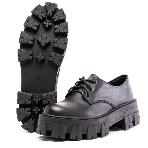 Imagem do Sapato Oxford Tratorado Estilo Veggie Rebeca Preto