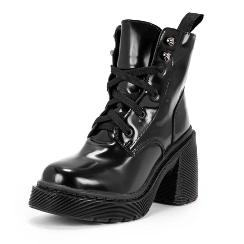 Coturno Plataforma Camélia Estilo Veggie Verniz Preto - ESTILO VEGGIE