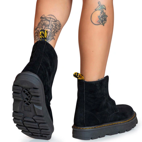 Imagem do Bota Estilo Veggie York Acamurçado Preto
