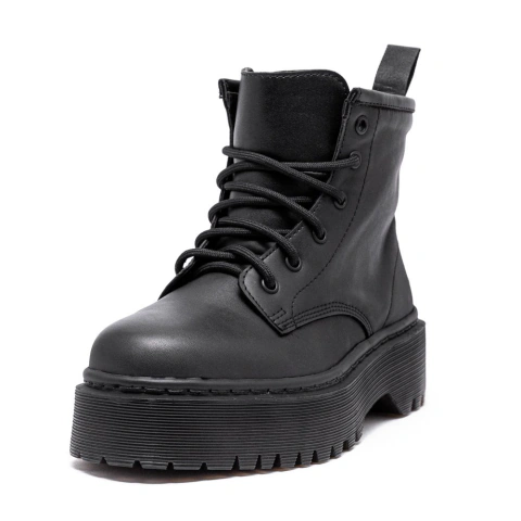 Coturno Estilo Inglês Cano Mid All Black - ESTILO VEGGIE