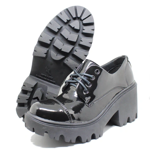 Sapato Plataforma Matilda Verniz Preto - loja online