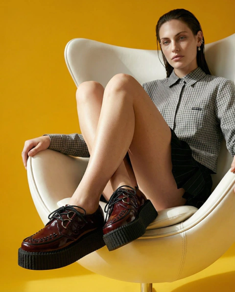 Creeper Verniz Vinho Estilo Veggie Shoes na internet